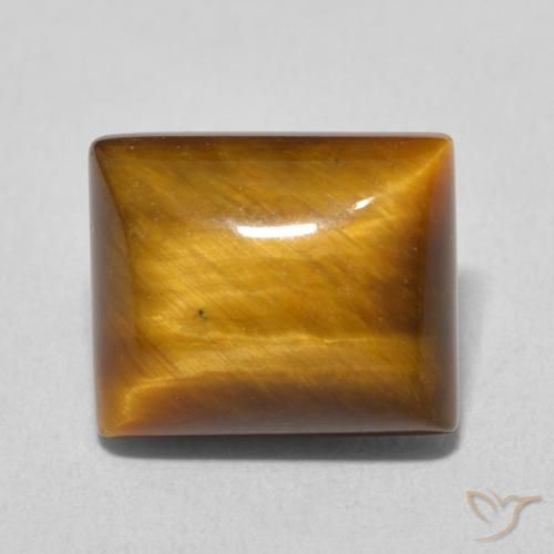 6.32ct Naturale Marrone dorato Occhio di tigre, Taglio a baguette, Opaco