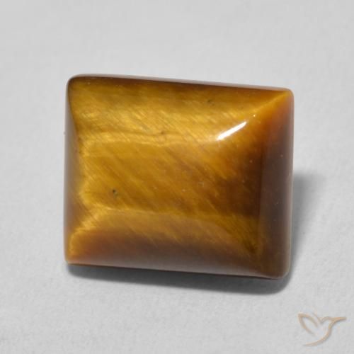 Occhio di tigre Marrone dorato naturale da 6.32 ct, Taglio a baguette, Opaco