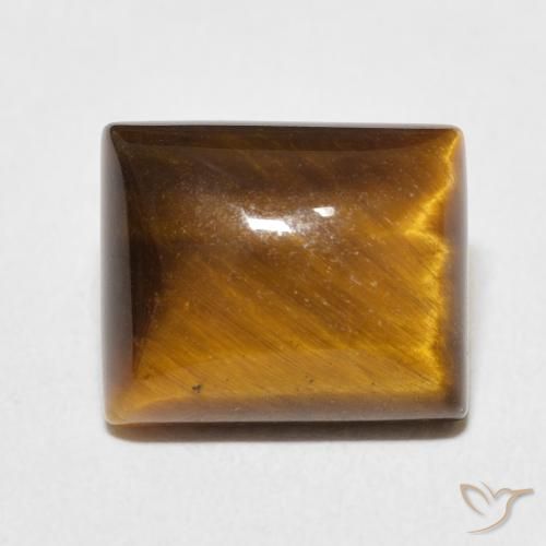 6.18ct Naturale Marrone dorato Occhio di tigre, Taglio a baguette, Opaco