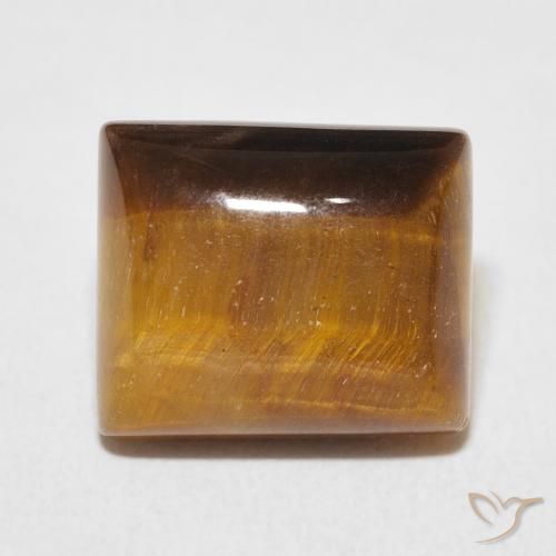 6.17ct Naturale Marrone dorato Occhio di tigre, Taglio a baguette, Opaco