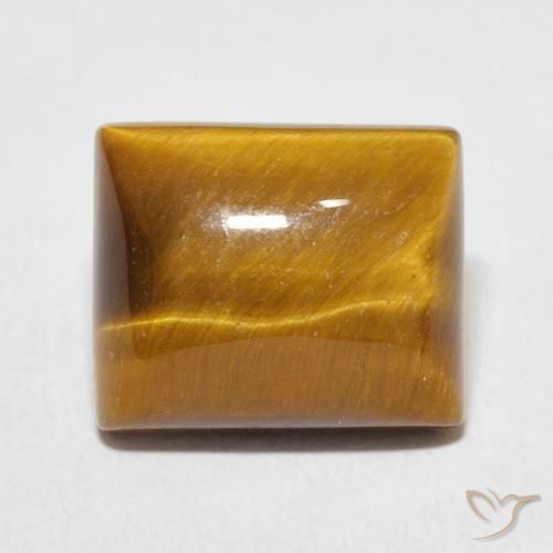 6.02ct Naturale Marrone giallastro Occhio di tigre, Taglio a baguette, Opaco
