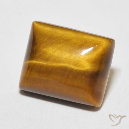 Occhio di tigre Marrone giallastro naturale da 6.24 ct, Taglio a baguette, Opaco