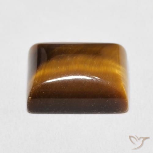 Occhio di tigre Marrone giallastro naturale da 6.24 ct, Taglio a baguette, Opaco