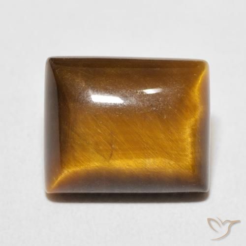 6.02ct Naturale Marrone caldo Occhio di tigre, Taglio a baguette, Opaco