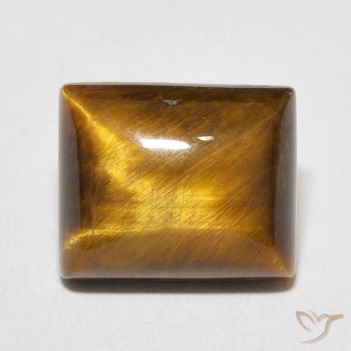 6.24ct Naturale Marrone caldo Occhio di tigre, Taglio a baguette, Opaco