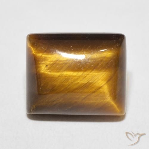 6.23ct Naturale Marrone dorato Occhio di tigre, Taglio a baguette, Opaco