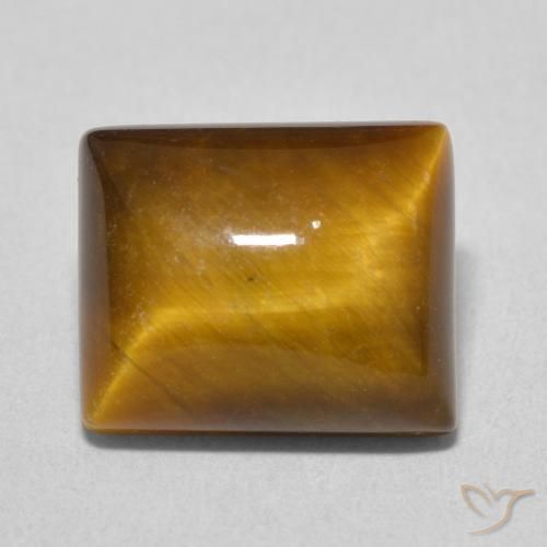 6.17ct Naturale Marrone medio Occhio di tigre, Taglio a baguette, Opaco