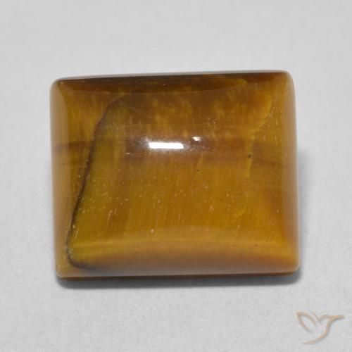 6.36ct Naturale Marrone dorato Occhio di tigre, Taglio a baguette, Opaco
