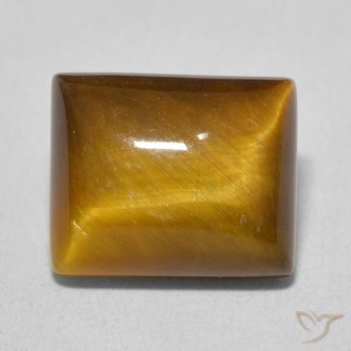 6.16ct Naturale Medium Light-Brown Occhio di tigre, Taglio a baguette, Opaco