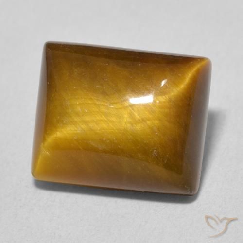 Occhio di tigre Medium Light-Brown naturale da 6.16 ct, Taglio a baguette, Opaco