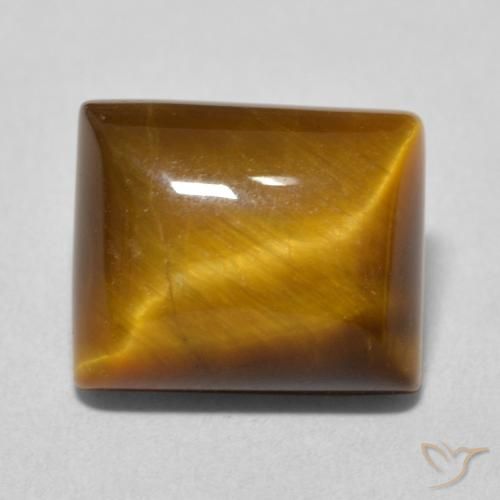 6.18ct Naturale Medium Light-Brown Occhio di tigre, Taglio a baguette, Opaco