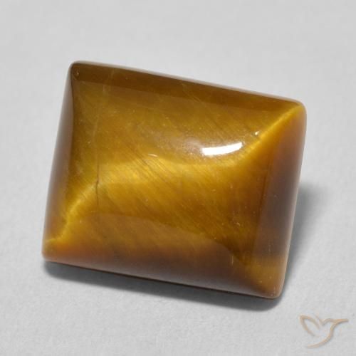 Occhio di tigre Medium Light-Brown naturale da 6.18 ct, Taglio a baguette, Opaco