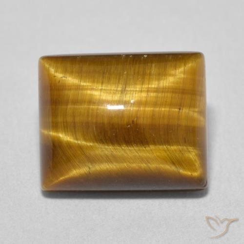 6.25ct Naturale Marrone caldo Occhio di tigre, Taglio a baguette, Opaco