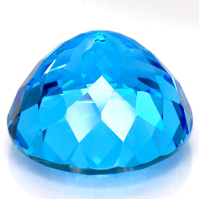 Topazio naturale blu da 35,67 ct, taglio rotondo, VVS