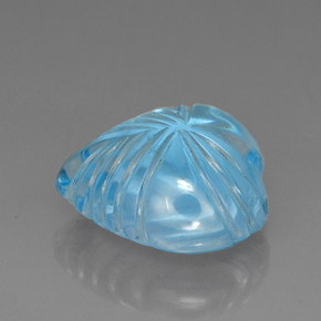 Topazio naturale blu da 27,79 ct, a forma di cuore, trasparente