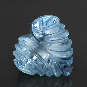 Topazio naturale blu da 21,42 ct, a forma di cuore, trasparente