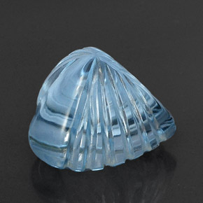 Topazio naturale blu da 21,42 ct, a forma di cuore, trasparente