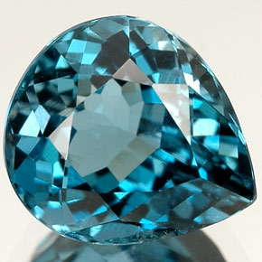 Topazio naturale blu da 2,84 ct, taglio a pera, VVS-VS