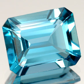 Topazio naturale blu da 5,23 ct, taglio smeraldo, VS