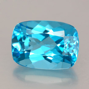 Topazio naturale blu da 3,58 ct, taglio a cuscino, VVS