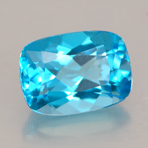 Topazio naturale blu da 3,58 ct, taglio a cuscino, VVS