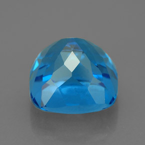 Topazio naturale blu da 6,62 ct, taglio a cuscino, VS