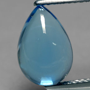 Topazio naturale blu da 4,24 ct, taglio a pera, trasparente