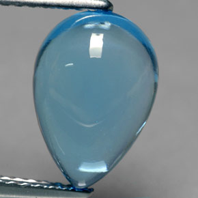 Topazio naturale blu da 4,24 ct, taglio a pera, trasparente