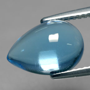 Topazio naturale blu da 4,24 ct, taglio a pera, trasparente