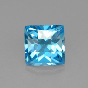 Topazio naturale blu da 3,20 ct, quadrato, VVS-VS
