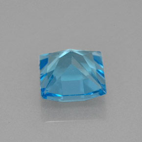 Topazio naturale blu da 3,20 ct, quadrato, VVS-VS