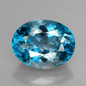 Topazio naturale blu da 3,13 ct, taglio ovale, VVS