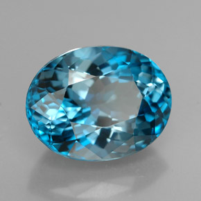 Topazio naturale blu da 3,13 ct, taglio ovale, VVS