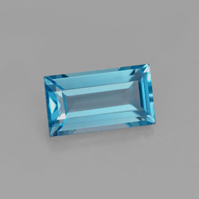 Topazio naturale blu da 1,83 ct, baguette, VVS