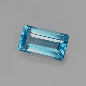 Topazio naturale blu da 1,83 ct, baguette, VVS