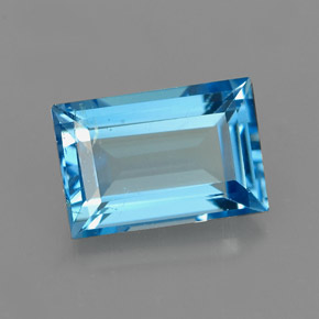 Topazio naturale blu da 2,17 ct, baguette, VS