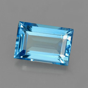Topazio naturale blu da 2,17 ct, baguette, VS