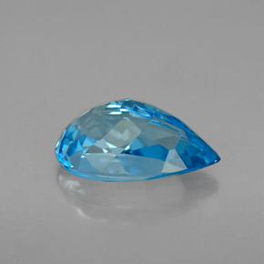 Topazio naturale blu da 2,40 ct, taglio a pera, VVS-VS