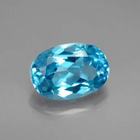 Topazio naturale blu da 2,17 ct, taglio ovale, VVS-VS