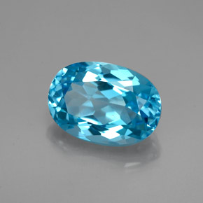 Topazio naturale blu da 2,17 ct, taglio ovale, VVS-VS