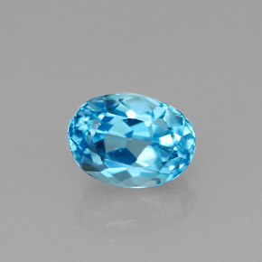 Topazio naturale blu da 1,81 ct, taglio ovale, VS