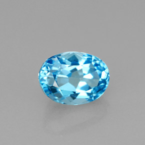 Topazio naturale blu da 1,81 ct, taglio ovale, VS