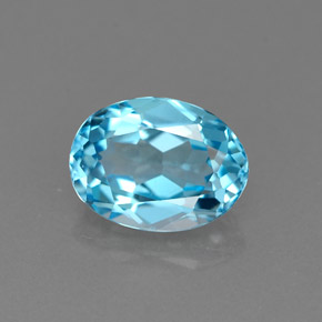 Topazio naturale blu da 1,84 ct, taglio ovale, VVS-VS