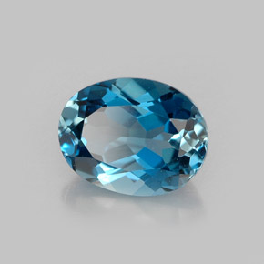 Topazio naturale blu da 1,61 ct, taglio ovale, VVS