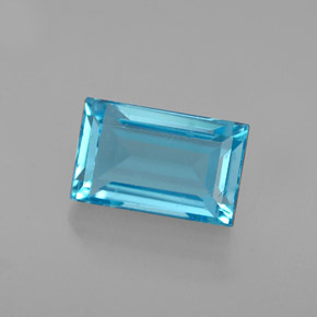 Topazio naturale blu da 2,47 ct, baguette, VS