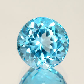 Topazio naturale blu da 2,73 ct, taglio rotondo, IF