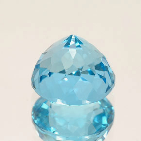 Topazio naturale blu da 2,73 ct, taglio rotondo, IF