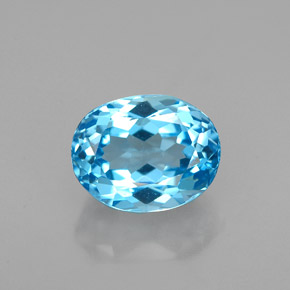 Topazio naturale blu da 2,84 ct, taglio ovale, VVS