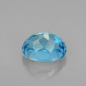 Topazio naturale blu da 2,84 ct, taglio ovale, VVS