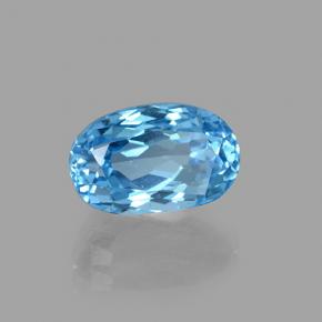 Topazio naturale blu da 2,76 ct, taglio ovale, VVS